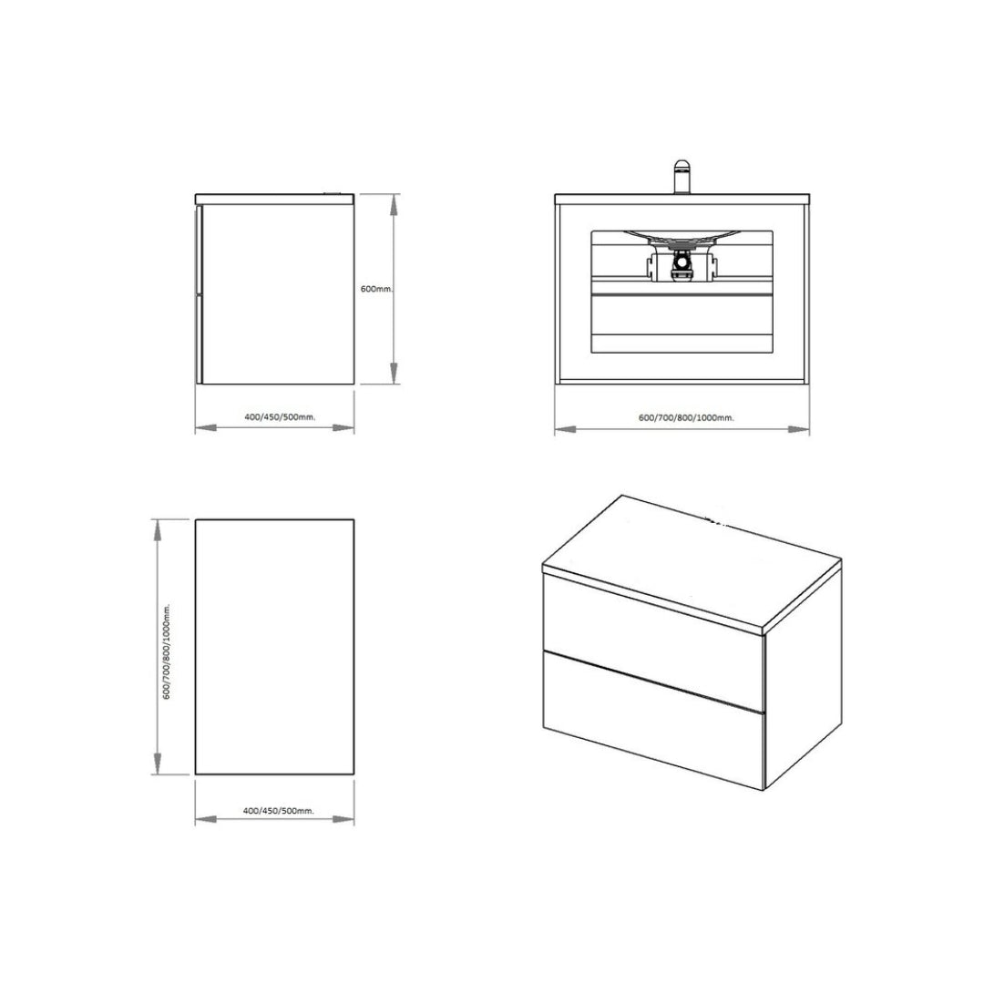 PVC Мебел за баня с плот TOP WOOD